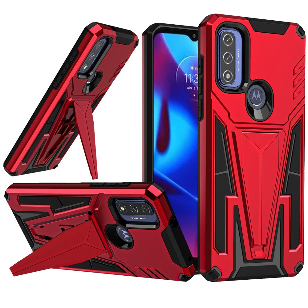 For Motorola Moto G Power 2022 Heavy Duty TPU Hybrid Built-in Kickstand Rugged Shockproof Military Grade Dual Layers Phone Case Cover