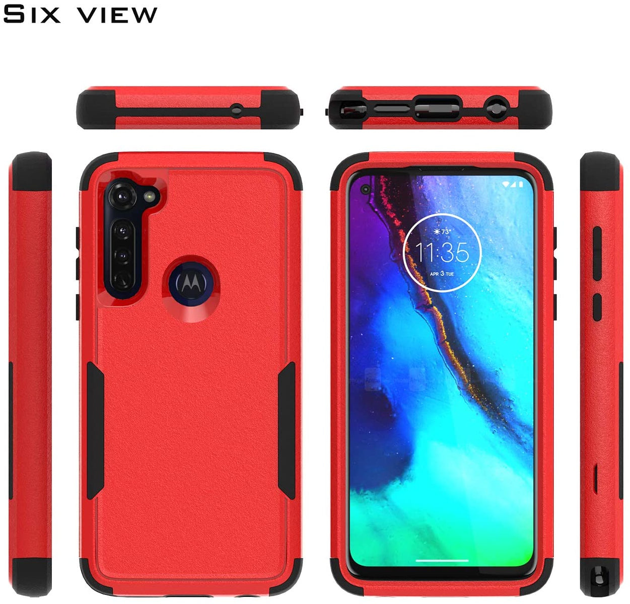 For Motorola Moto G Stylus 5G 2022 Hybrid Slim Shockproof Rubber TPU Hard PC Heavy Duty Hard Protective Dual Layers Red Black Phone Case Cover