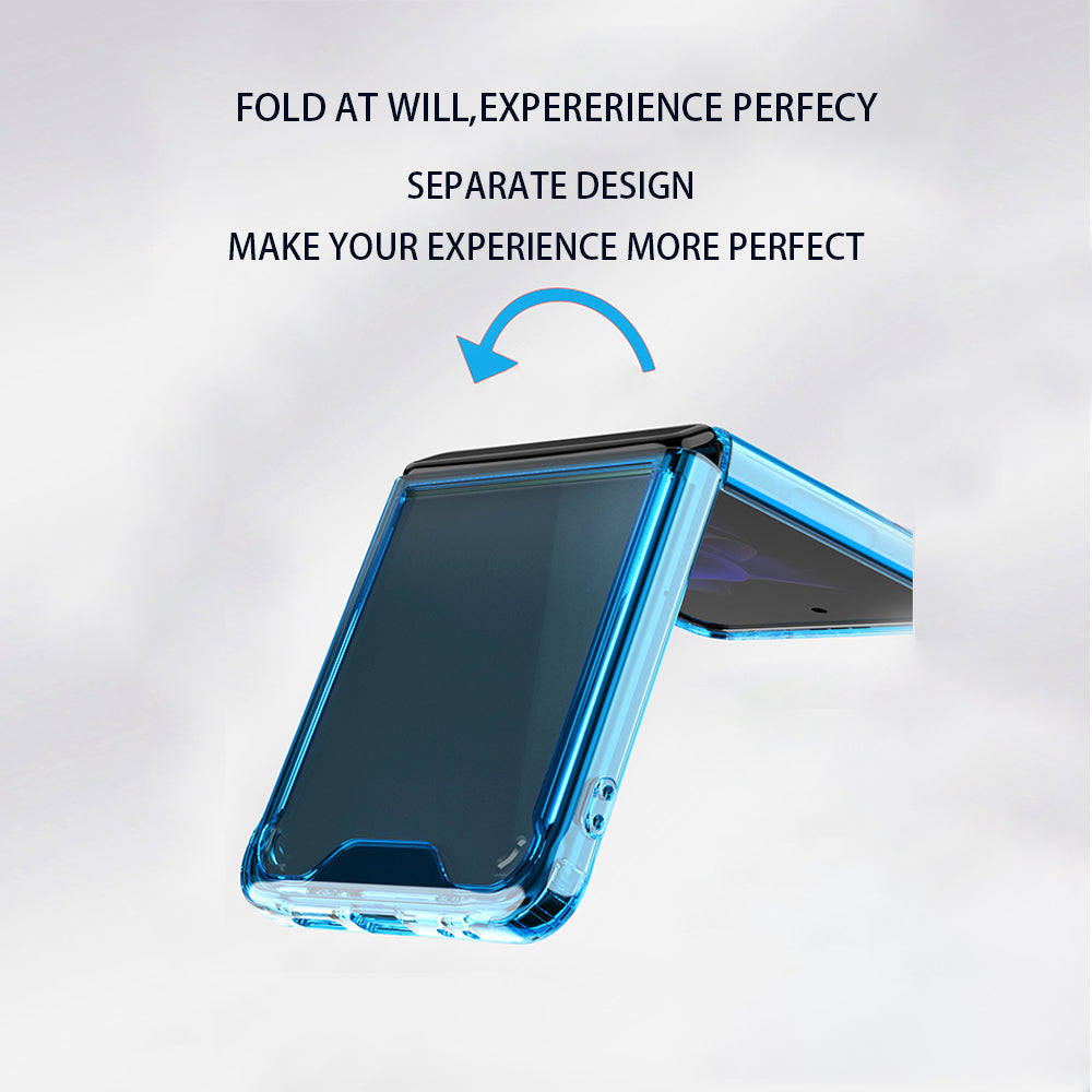 For Samsung Galaxy Z Flip 3 5G Hybrid Transparent Clear Acrylic Hard PC & Candy TPU Flip Snap On Back Protector Phone Case Cover