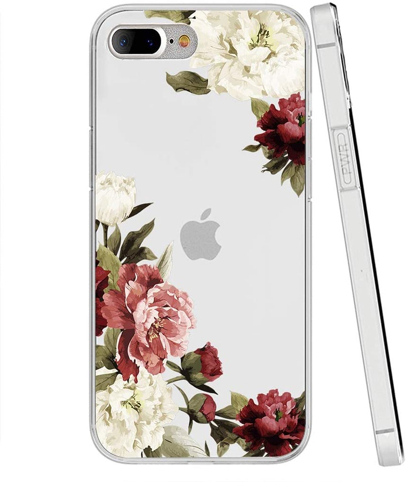 For Samsung Galaxy A03 Core Floral Patterns Design Transparent Silicone Shock Absorption Bumper Slim Hard PC Back Phone Case Cover