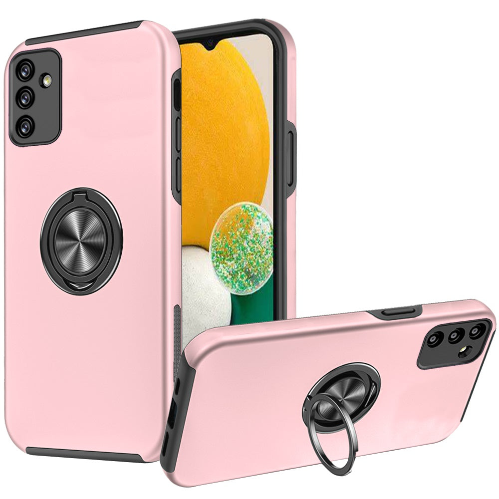 For Samsung Galaxy A13 5G Hybrid 360 Degree Rotatable Metal Invisible Ring Stand Holder Fit Magnetic Car Mount Shockproof Slim Phone Case Cover