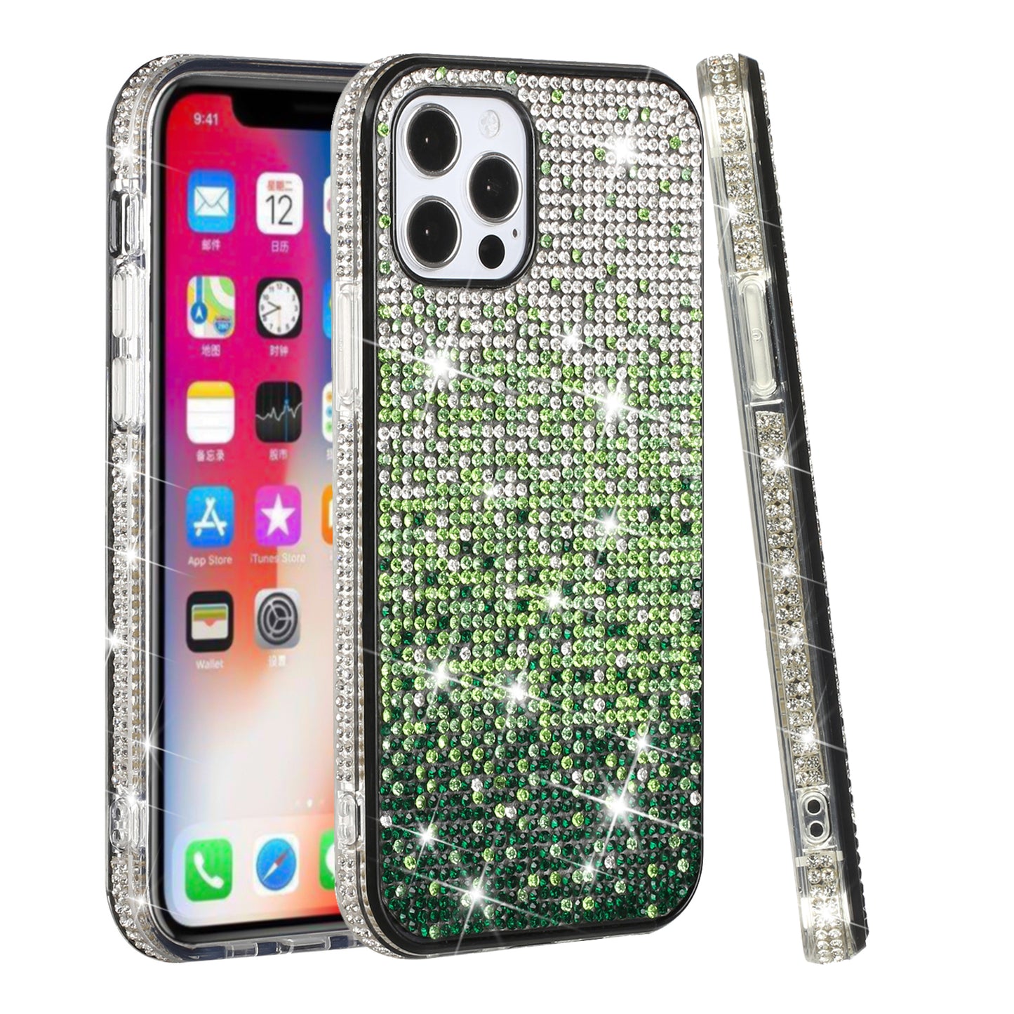 For Apple iPhone SE 2022 /SE 2020/8/7 Glitter Bling TPU Sparkle Diamond Rhinestone Shiny Full Cover Crystal Stones Back Phone Case Cover