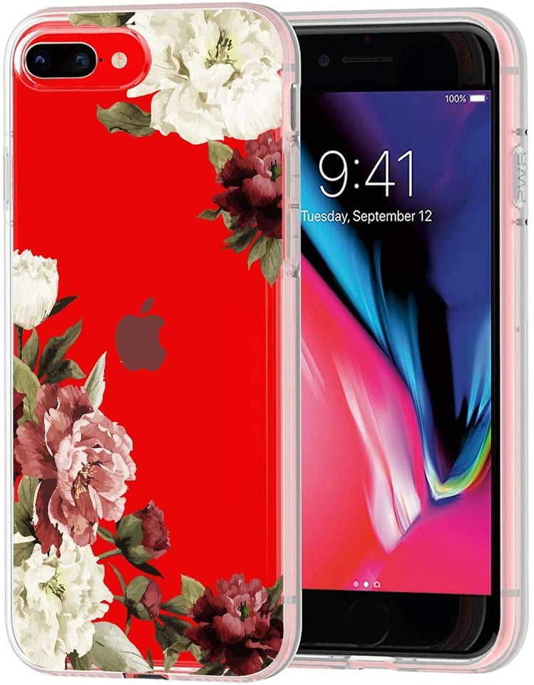 For Samsung Galaxy A03 Core Floral Patterns Design Transparent Silicone Shock Absorption Bumper Slim Hard PC Back Phone Case Cover