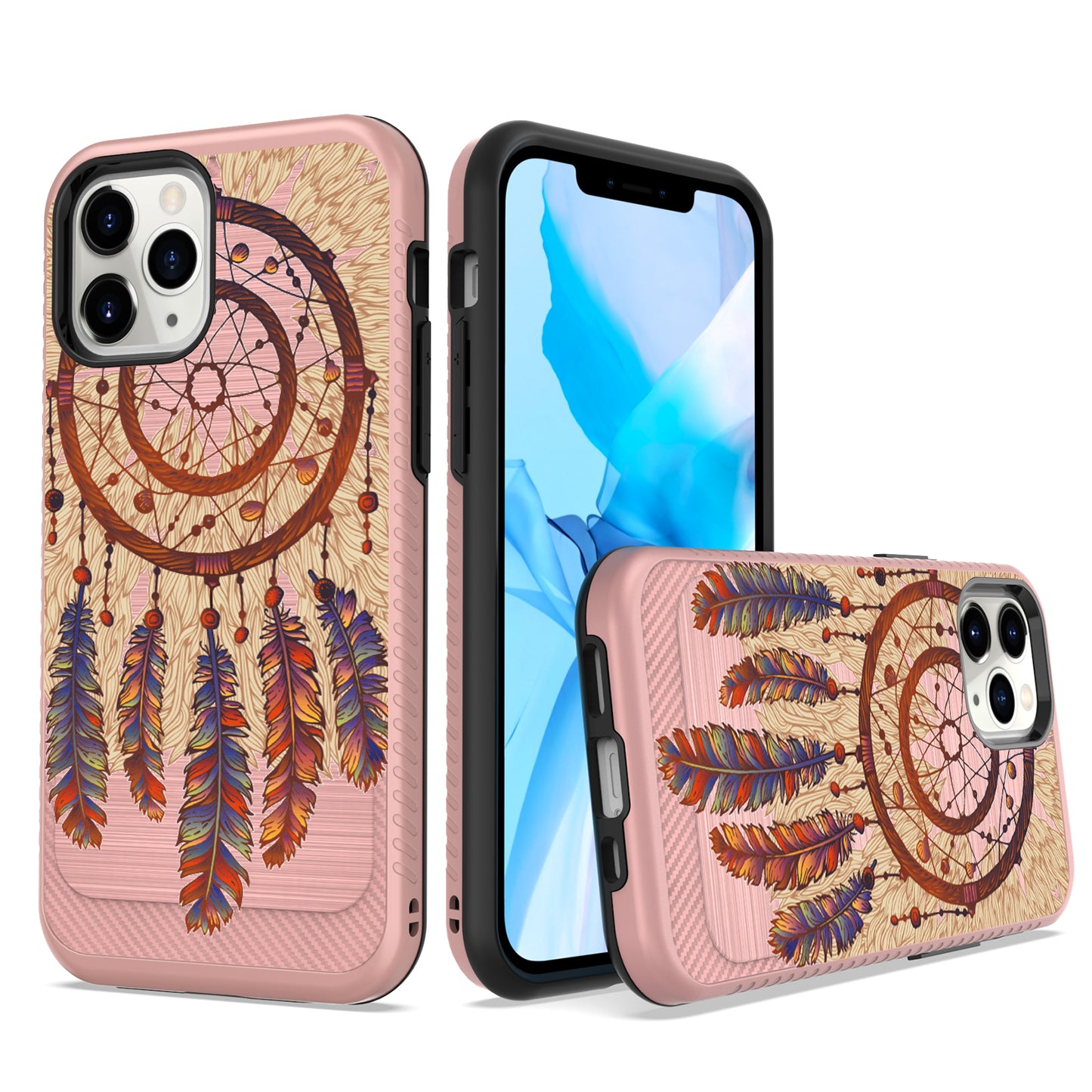 For Cricket Icon 3 (2021) Cute Design Printed Pattern Fashion Brushed Texture Shockproof Dual Layer Hybrid Slim Protective Had PC + TPU Rubber Phone Case Cover