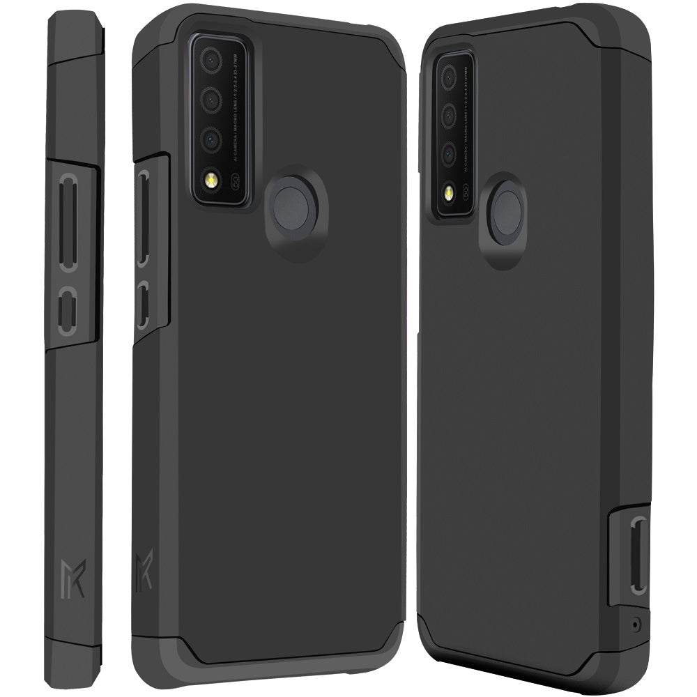 For TCL 30 XE 5G Ultra Slim Corner Protection Shock Absorption Tuff Hybrid Dual Layer Hard PC and TPU Rubber Armor Defender Phone Case Cover