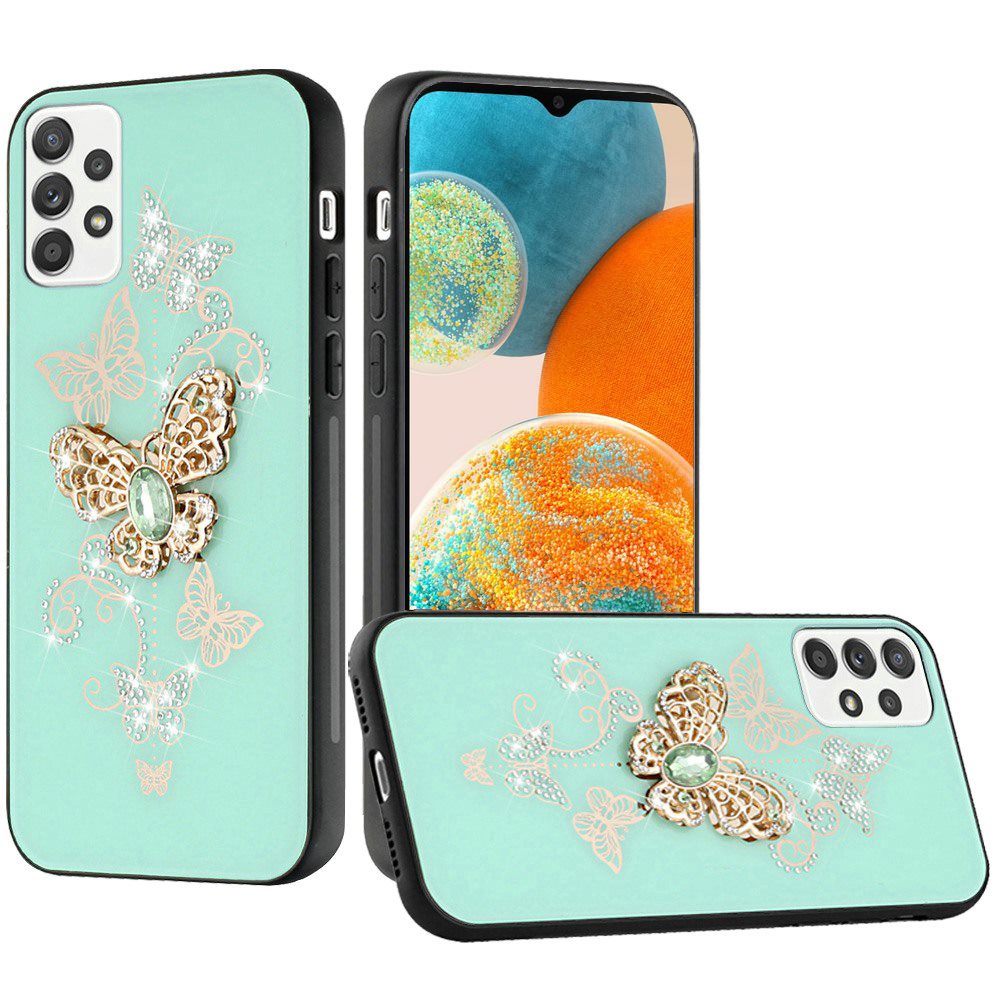 For Samsung Galaxy A23 5G Diamonds 3D Bling Sparkly Glitter Ornaments Engraving Hybrid Metal Fashion Phone Case Cover
