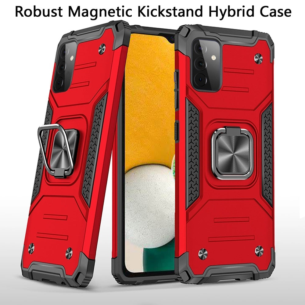 For Samsung Galaxy A13 5G Armor Hybrid with Ring Holder Kickstand Shockproof Heavy-Duty Durable Rugged Dual Layer Hard PC + TPU Phone Case Cover