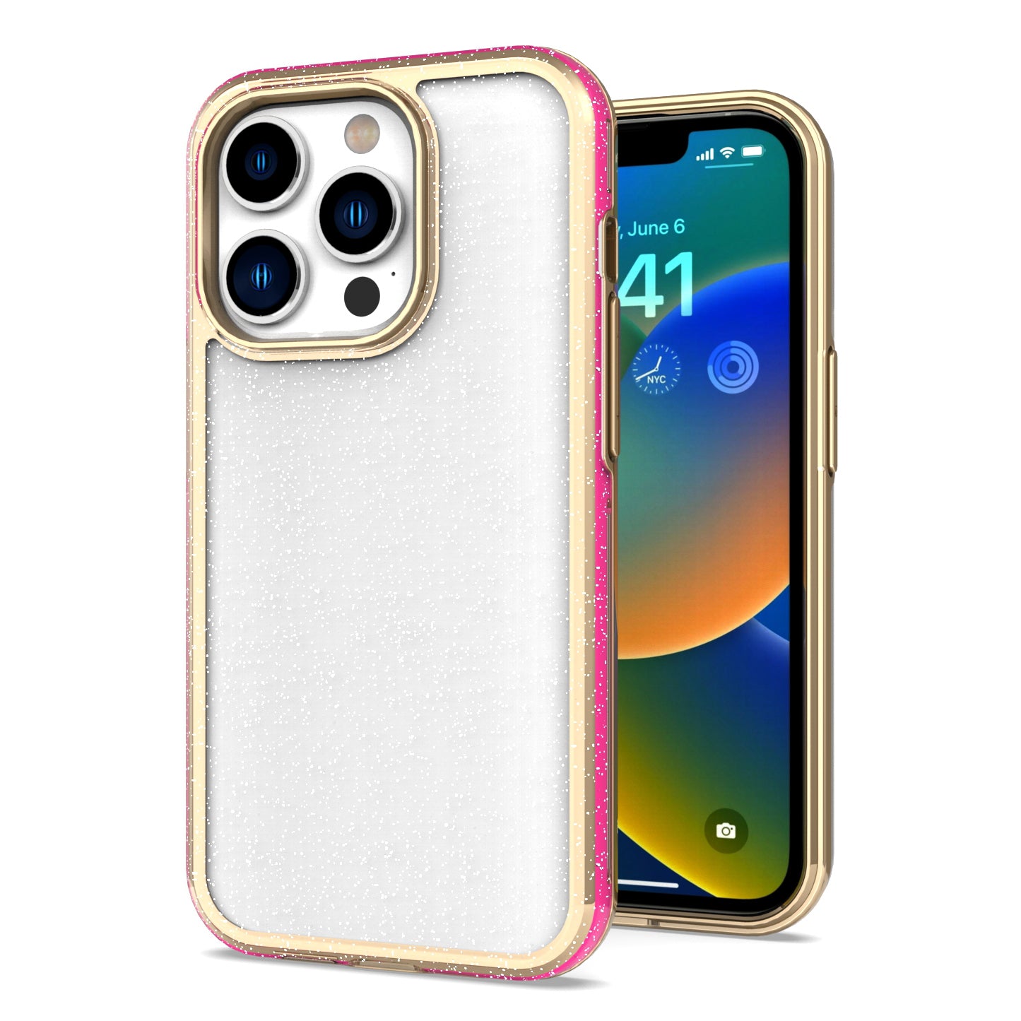 For Samsung Galaxy A53 5G Electroplated Gold Frame Glitter Bling Transparent Hybrid Hard PC + TPU Rubber Shockproof Phone Case Cover