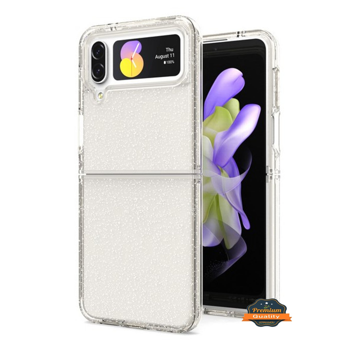 For Samsung Galaxy Z Flip 4 5G Glitter Sparkle Bling Shiny Thin Slim Hybrid Shockproof Rubber Silicone TPU Gel Protective Phone Case Cover