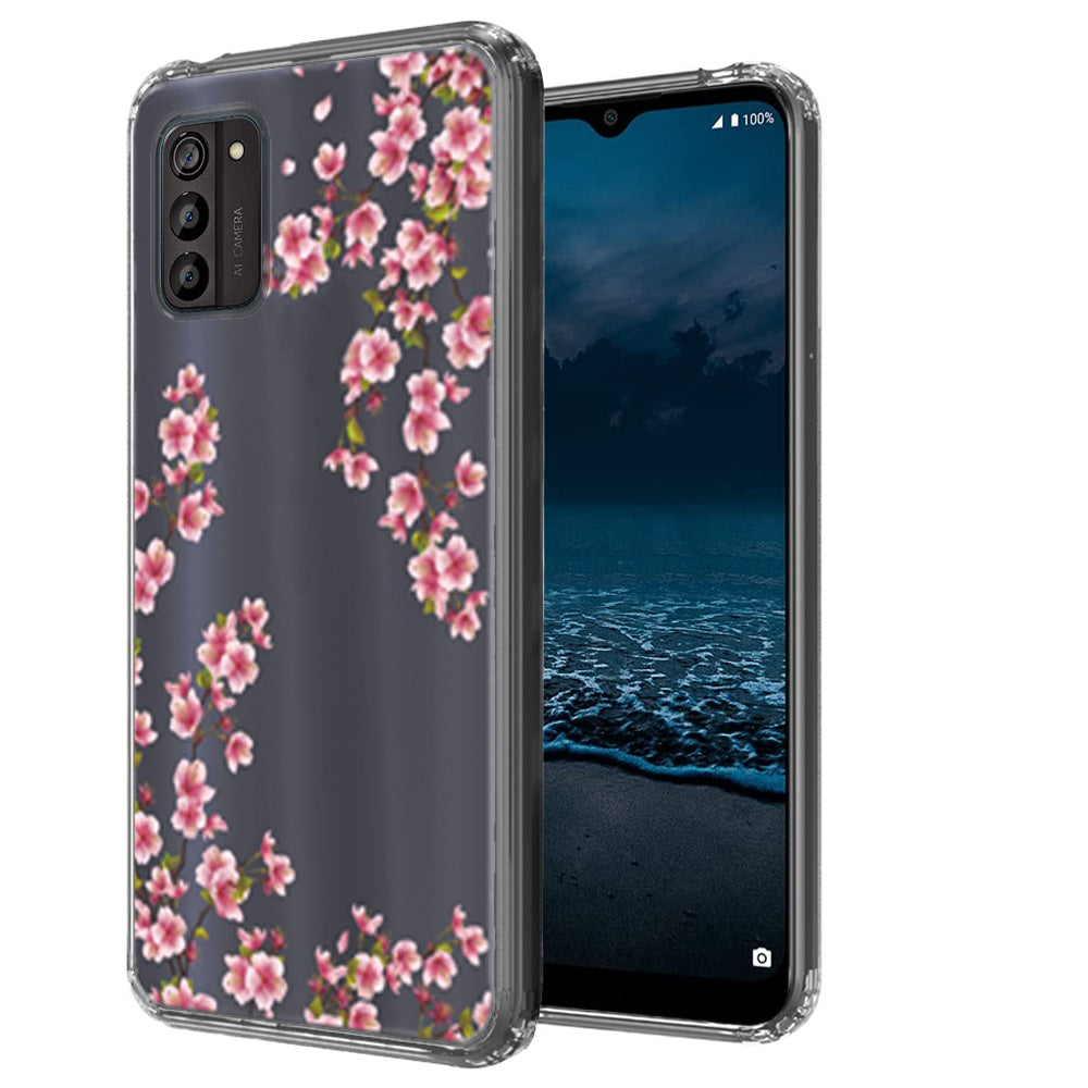 For Nokia G100 4G Pattern Fashion Design Ultra Thin Clear Hybrid Rubber Gummy TPU Grip + Hard PC Back Shockproof Phone Case Cover
