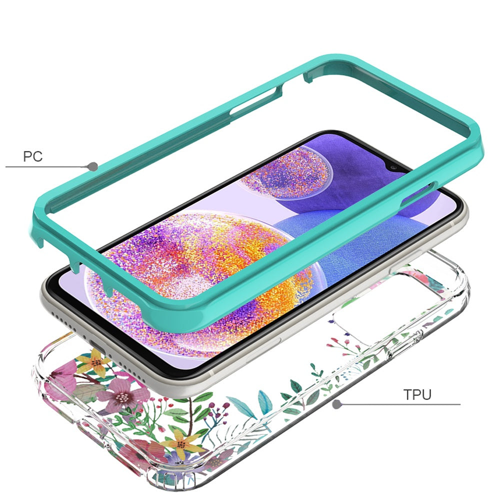 For Samsung Galaxy A23 5G Beautiful Design Hybrid Triple Layer Armor Hard PC Rubber Shockproof Frame Phone Case Cover