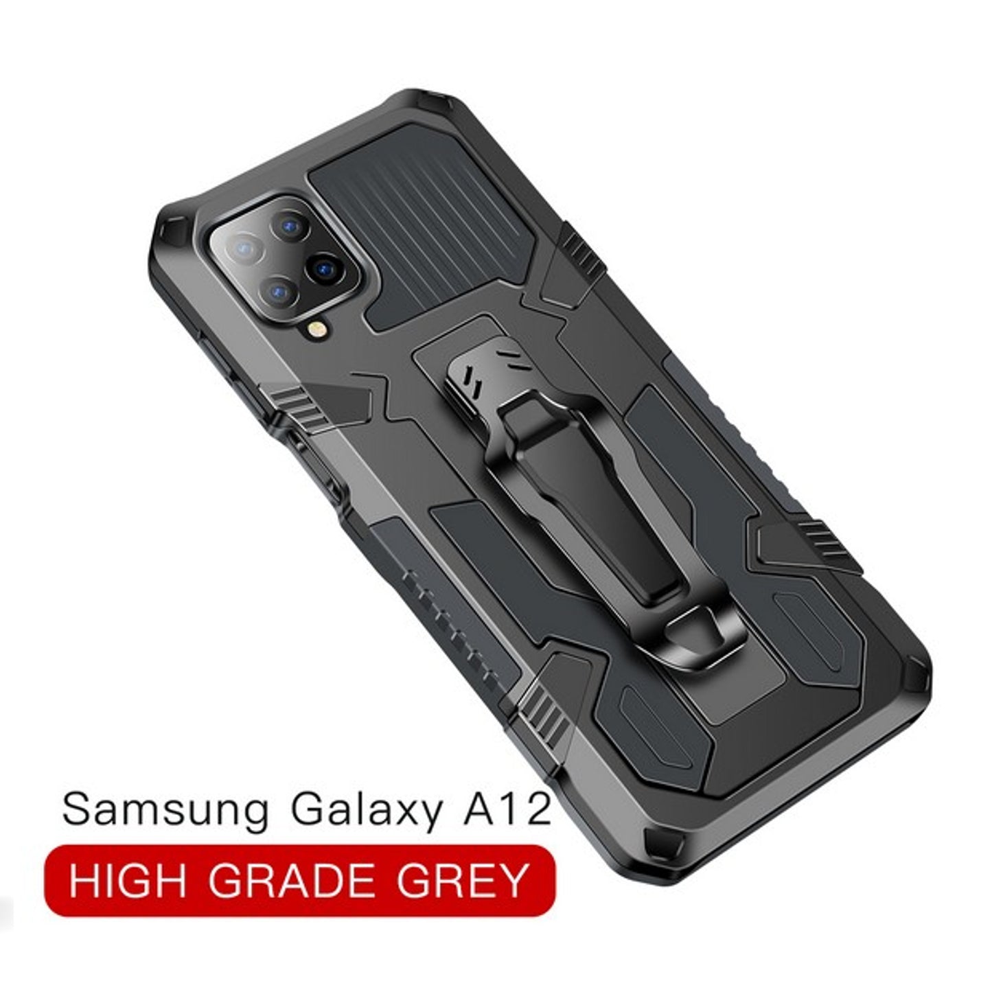 For Samsung Galaxy A12 5G Hybrid Heavy Duty Stand Protection Shockproof Defender with Belt Clip and Kickstand Dual Layer Phone Case Cover