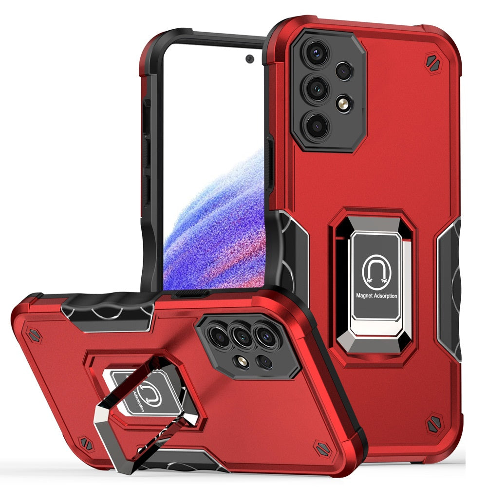 For Samsung Galaxy A53 5G Hybrid with Magnetic Ring Holder Stand Kickstand Heavy Duty Rugged Drop Silicone Shockproof Phone Case Cover