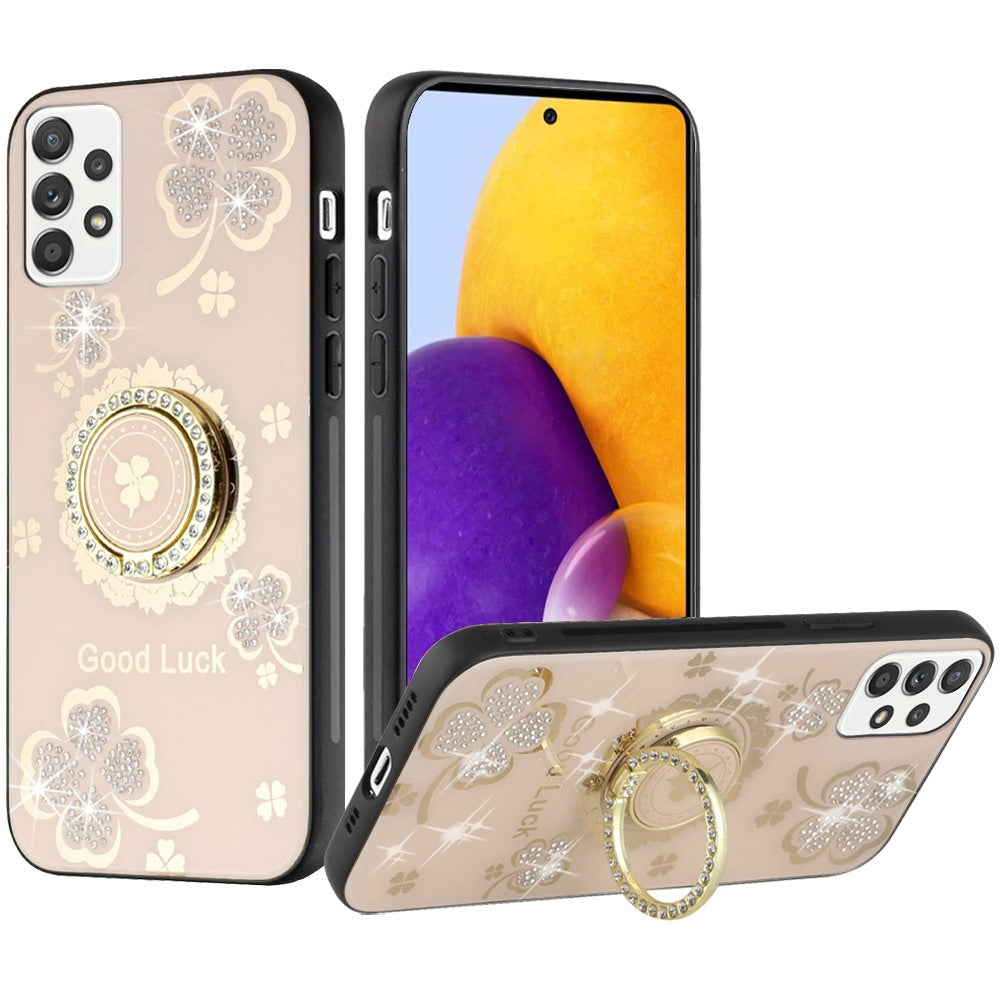 For Samsung Galaxy A73 5G 3D Diamond Bling Sparkly Glitter Ornaments Engraving Hybrid Armor Rugged Metal Fashion Phone Case Cover