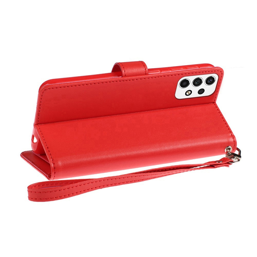 For Samsung Galaxy A53 5G Wallet Case PU Leather Credit Card ID Cash Holder Slot Dual Flip Pouch with Stand and Strap Phone Case Cover