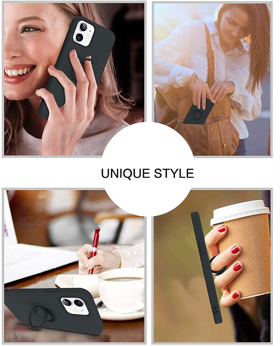For Samsung Galaxy A73 5G Slim Silicone Soft Rubber Hybrid with Ultra-Thick Ring Magnetic Stand Holder Car Mount Supported Hard Protective Phone Case Cover
