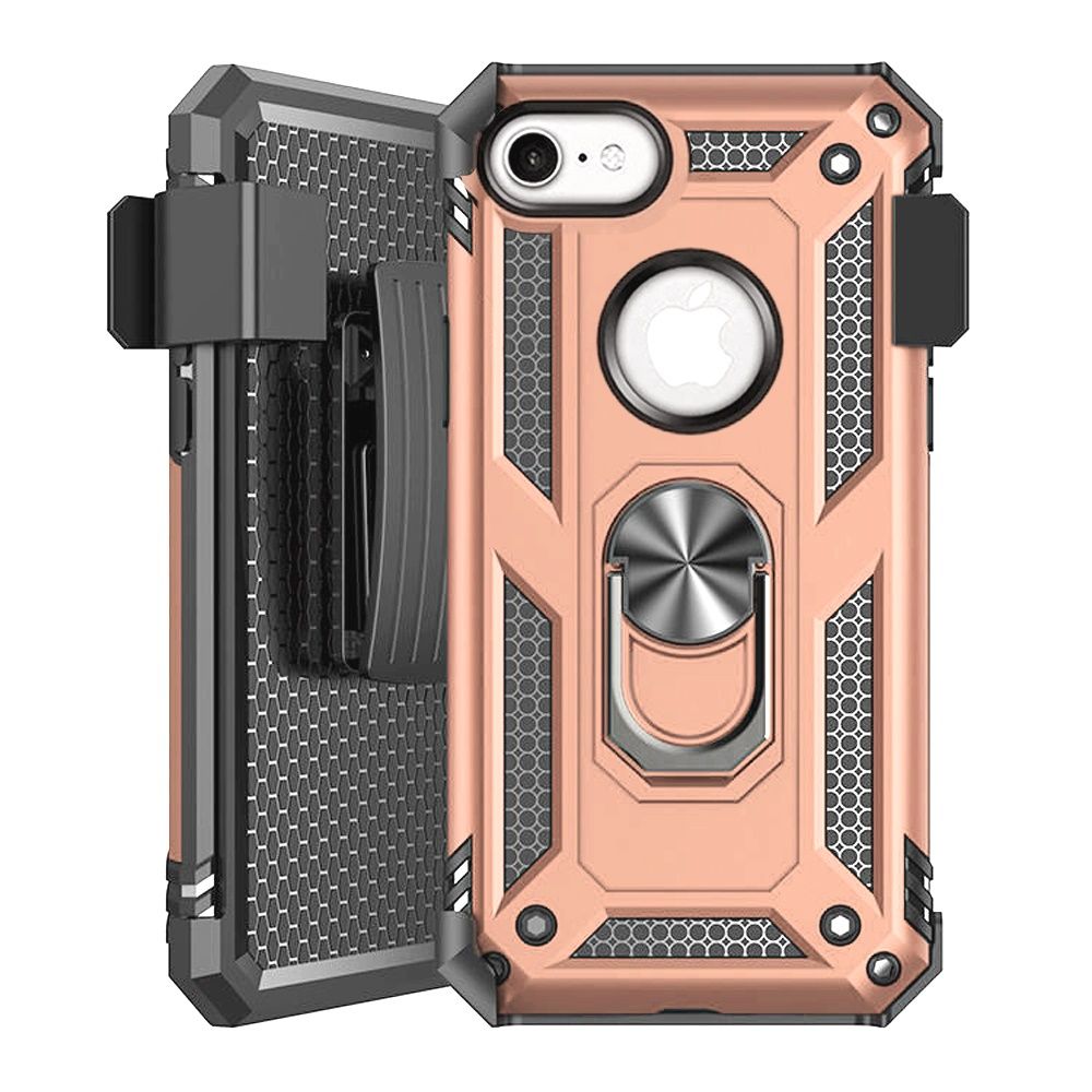 For Apple iPhone SE 2022 /SE 2020/8/7 with Belt Clip Holster Ring Stand Holder, Military Grade Fit for Magnetic Car Mount Shockproof Hybrid Rugged Phone Case Cover