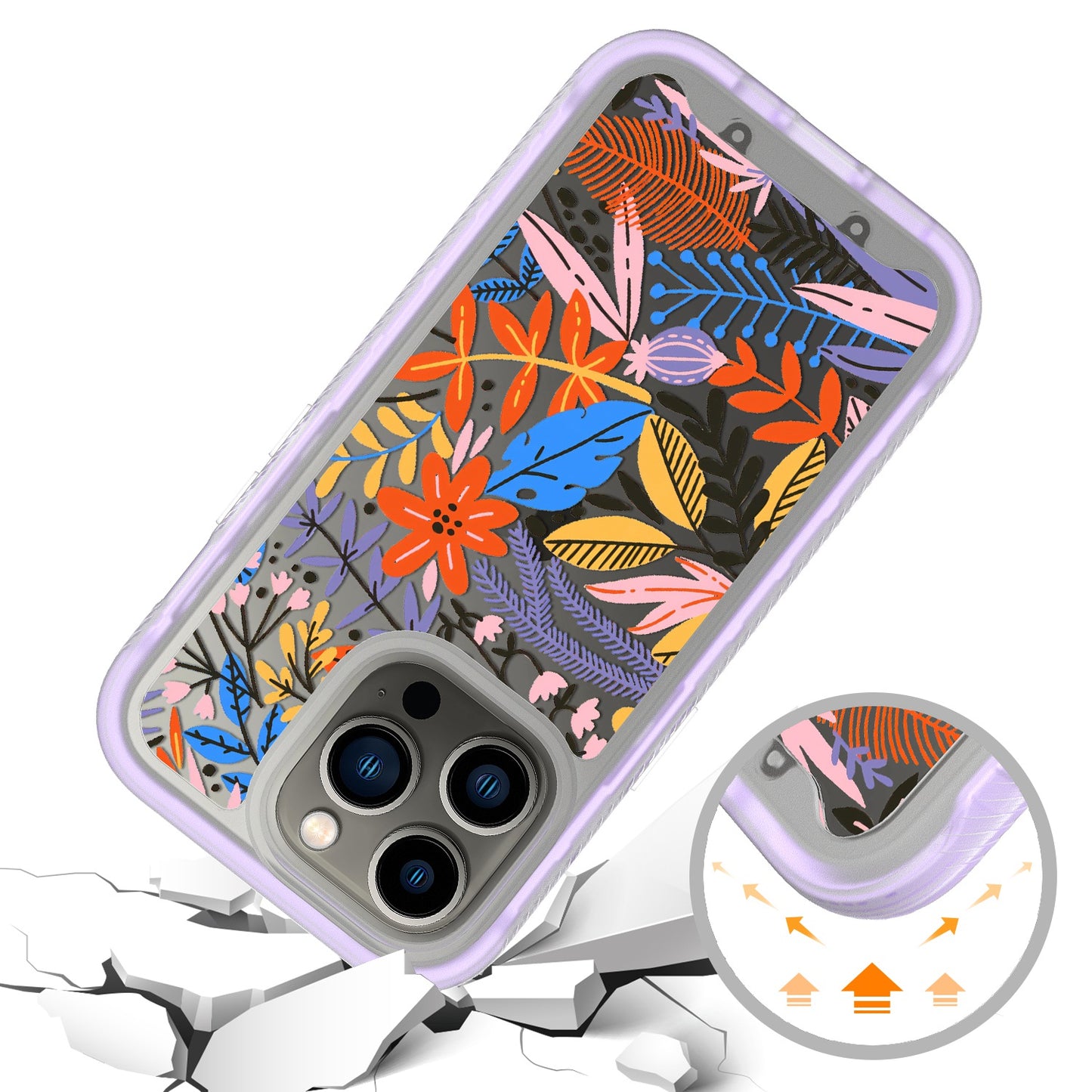 For Apple iPhone 14 Pro Max /6.7" Stylish Design 2in1 Hybrid Armor Hard Rubber Shockproof Front Frame Bumper Phone Case Cover