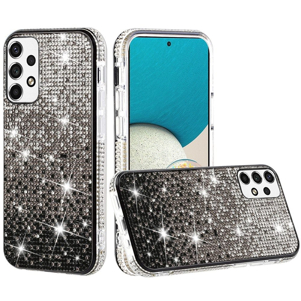 For Samsung Galaxy A53 5G Glitter Bling Ultra Thin Hybrid Sparkle Diamond Rhinestone Shiny Full Cover Crystal Stones Back Phone Case Cover