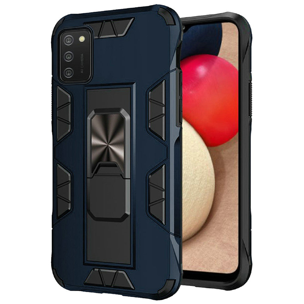 For Samsung Galaxy A02S Hybrid Magnetic Slide Ring Stand fit Car Mount Grip Holder Full Body Heavy Duty Rugged Military Grade Phone Case Cover