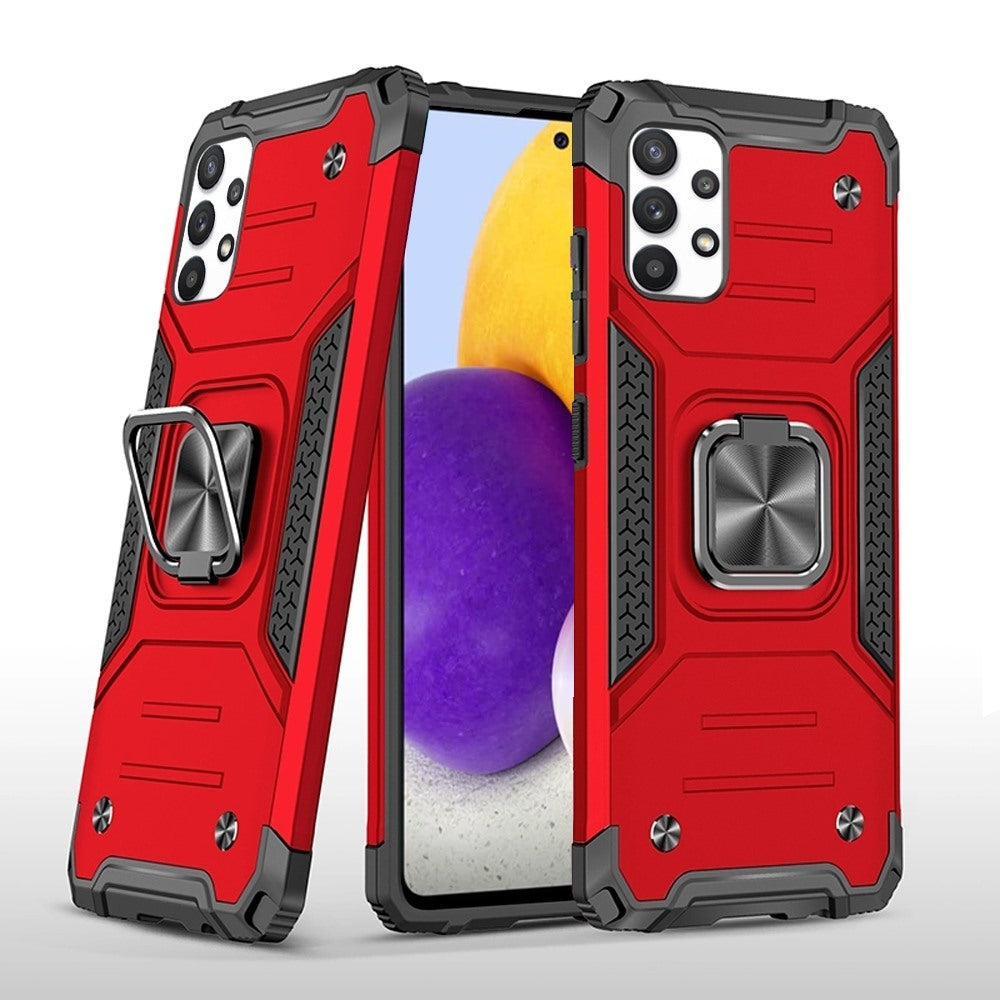For Samsung Galaxy A73 5G Armor Hybrid with Ring Holder Kickstand Shockproof Heavy-Duty Durable Rugged Dual Layer Phone Case Cover