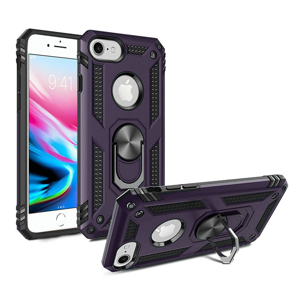 For Apple iPhone SE 3 (2022) SE/8/7 Hybrid Armor Durable Dual Layer with 360 Degree Rotatable Ring Stand Holder Kickstand Phone Case Cover