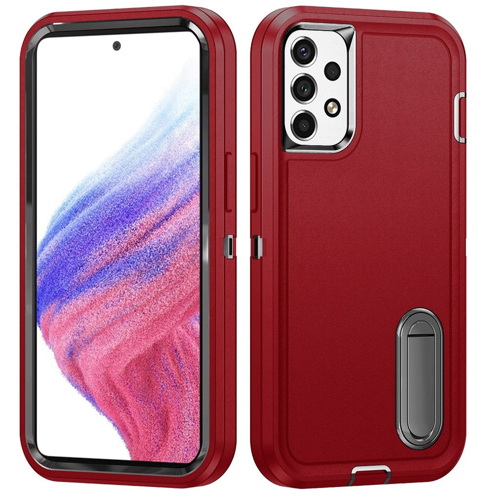 For Samsung Galaxy A53 5G Hybrid 3 Layers 3in1 Hard PC Shockproof with Kickstand Heavy Duty TPU Rubber Anti-Drop Phone Case Cover