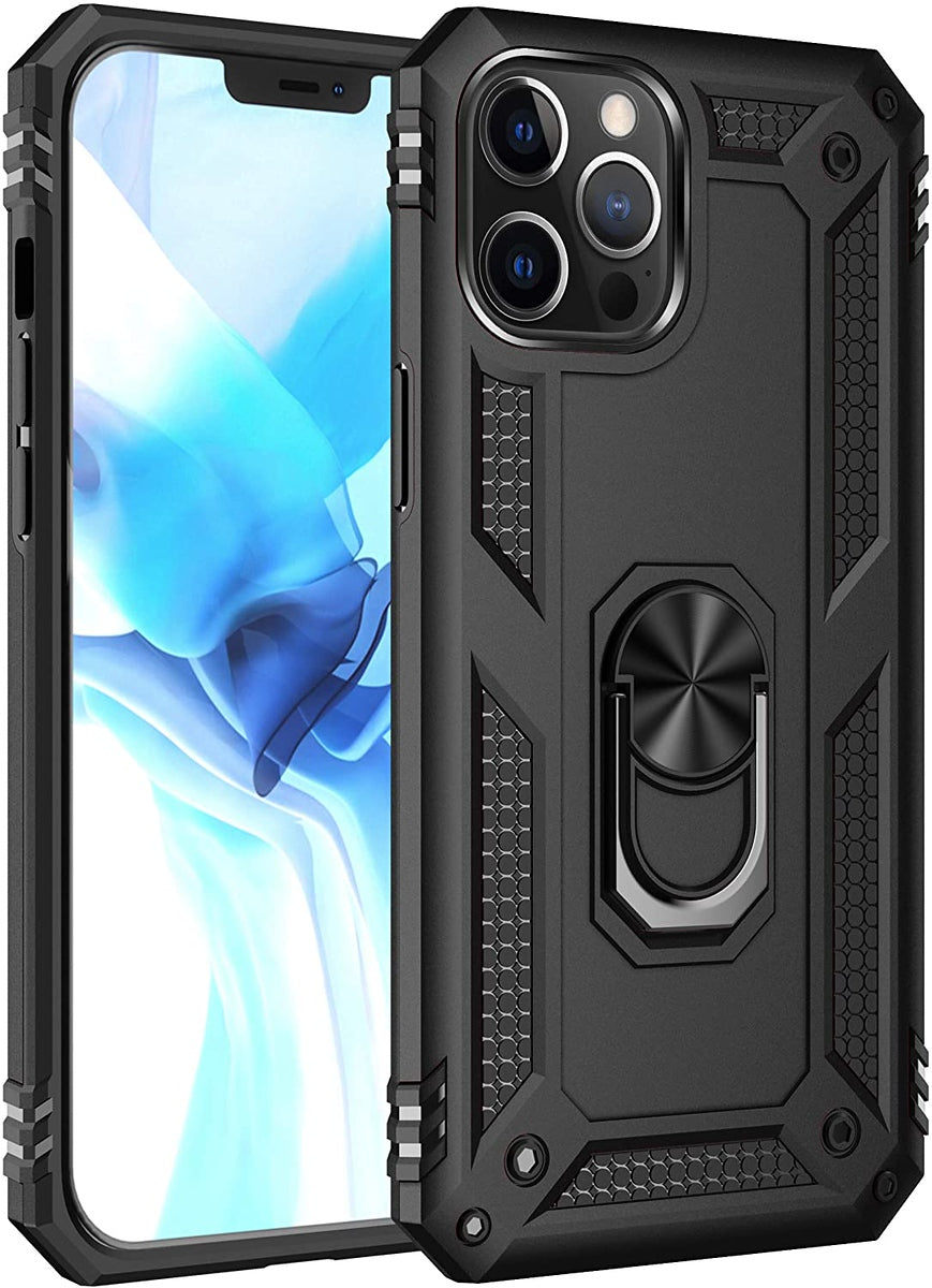 For Samsung Galaxy A03 Core Shockproof Hybrid Dual Layer PC + TPU with Ring Stand Metal Kickstand Heavy Duty Armor Shell Phone Case Cover