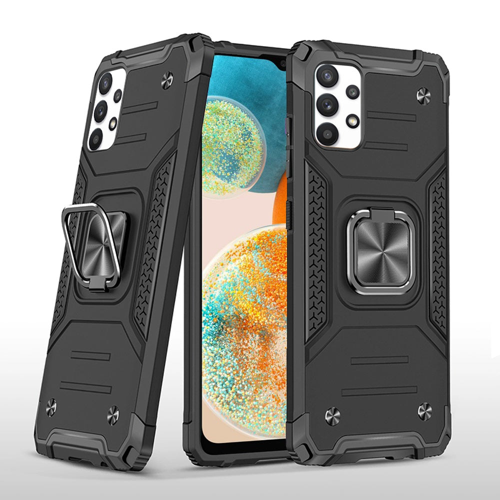 For Samsung Galaxy A23 5G Armor Hybrid with Ring Holder Kickstand Shockproof Heavy-Duty Durable Rugged Dual Layer Phone Case Cover
