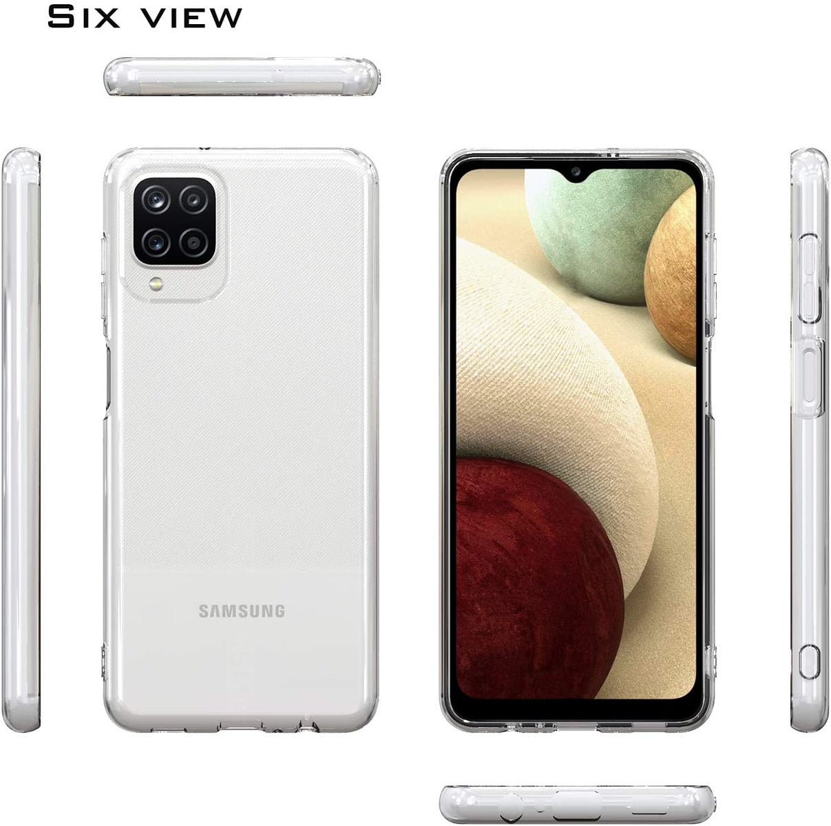 For Samsung Galaxy A12 5G Slim Fit Classic Transparent Matte Soft TPU Rubber Flex-Gel Rubberized Shockproof Bumper Phone Case Cover