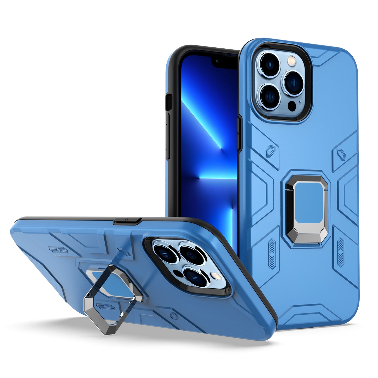 For Apple iPhone 11 (6.1") Slim Rugged Shockproof Hybrid with Magnetic Ring Stand Holder Phone Case Cover