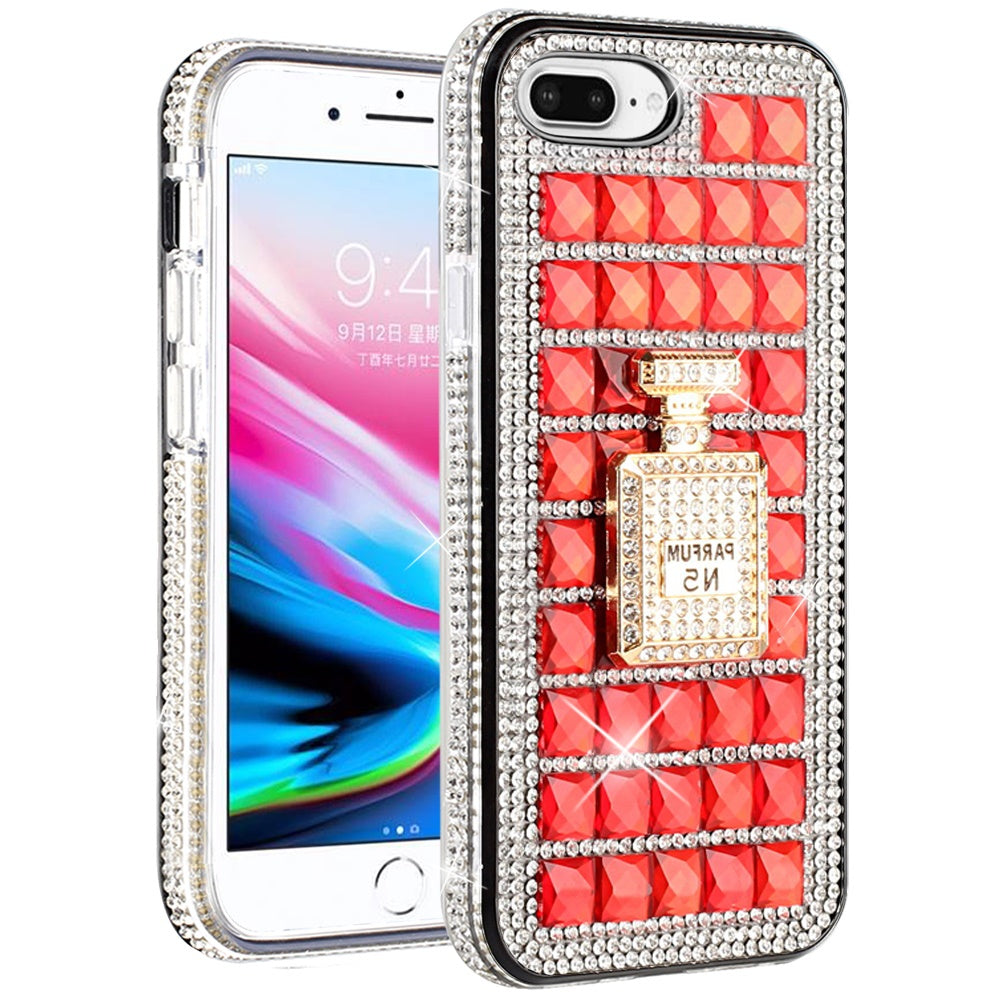 For Apple iPhone 8 Plus/7 Plus/6 Plus/6s Plus Fashion Luxury 3D Bling Diamonds Rhinestone Jeweled Ornament Shiny Crystal Phone Case Cover