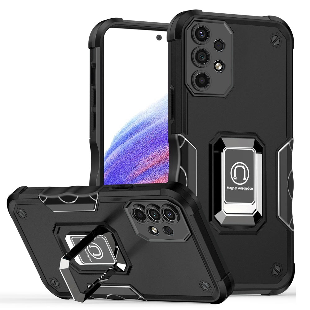 For Samsung Galaxy A53 5G Hybrid with Magnetic Ring Holder Stand Kickstand Heavy Duty Rugged Drop Silicone Shockproof Phone Case Cover