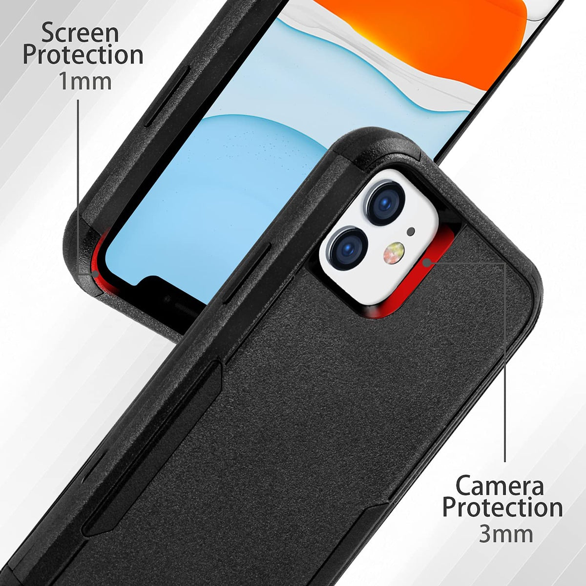 For Samsung Galaxy A03S Hybrid Bumper Rugged Dual Layer Heavy-Duty Military-Grade Rubber TPU Defender Protective Phone Case Cover