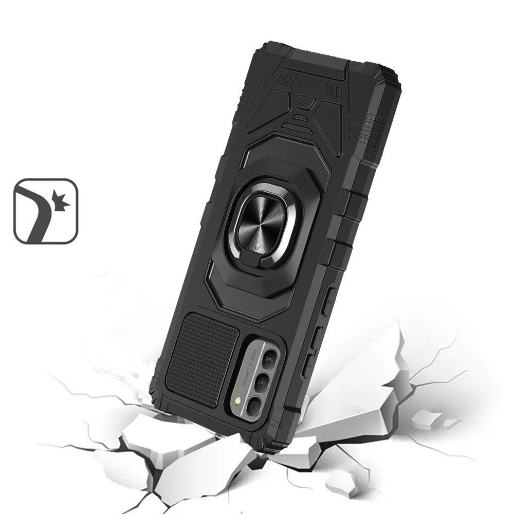 For Nokia G400 5G Tough Hybrid 2in1 Dual Layer with Rotate Magnetic Ring Stand Holder Kickstand, Rugged Shockproof Phone Case Cover