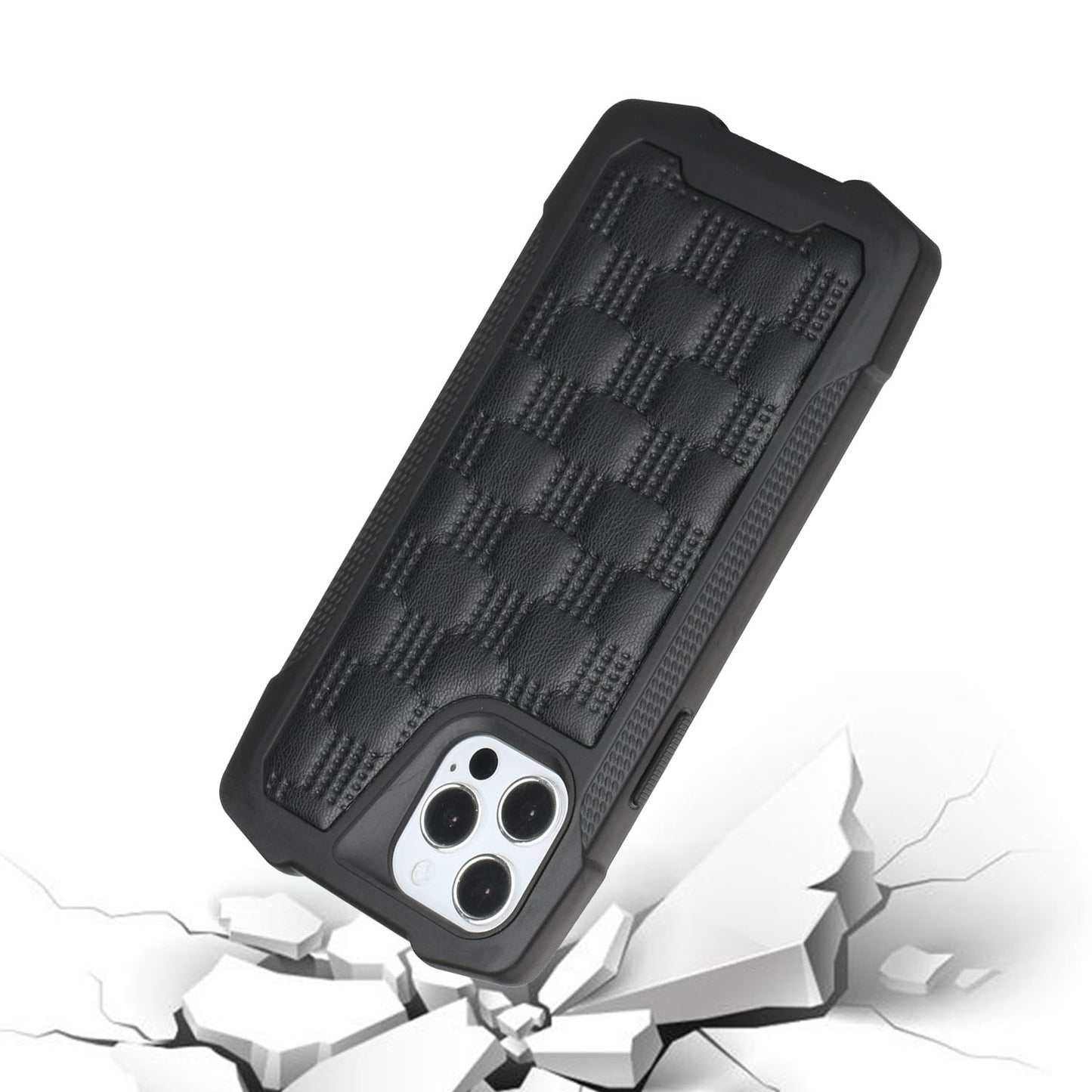 For Samsung Galaxy A02S PU Leather Design Lines Hybrid PC Hard Shockproof Armor Shell Bumper Soft Rubber Protection Phone Case Cover