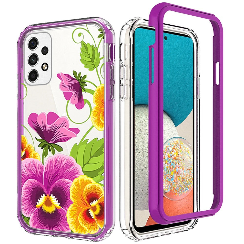 For Samsung Galaxy A53 5G Beautiful Design 3 in 1 Hybrid Triple Layer Armor Hard Plastic Rubber TPU Protective Frame Phone Case Cover