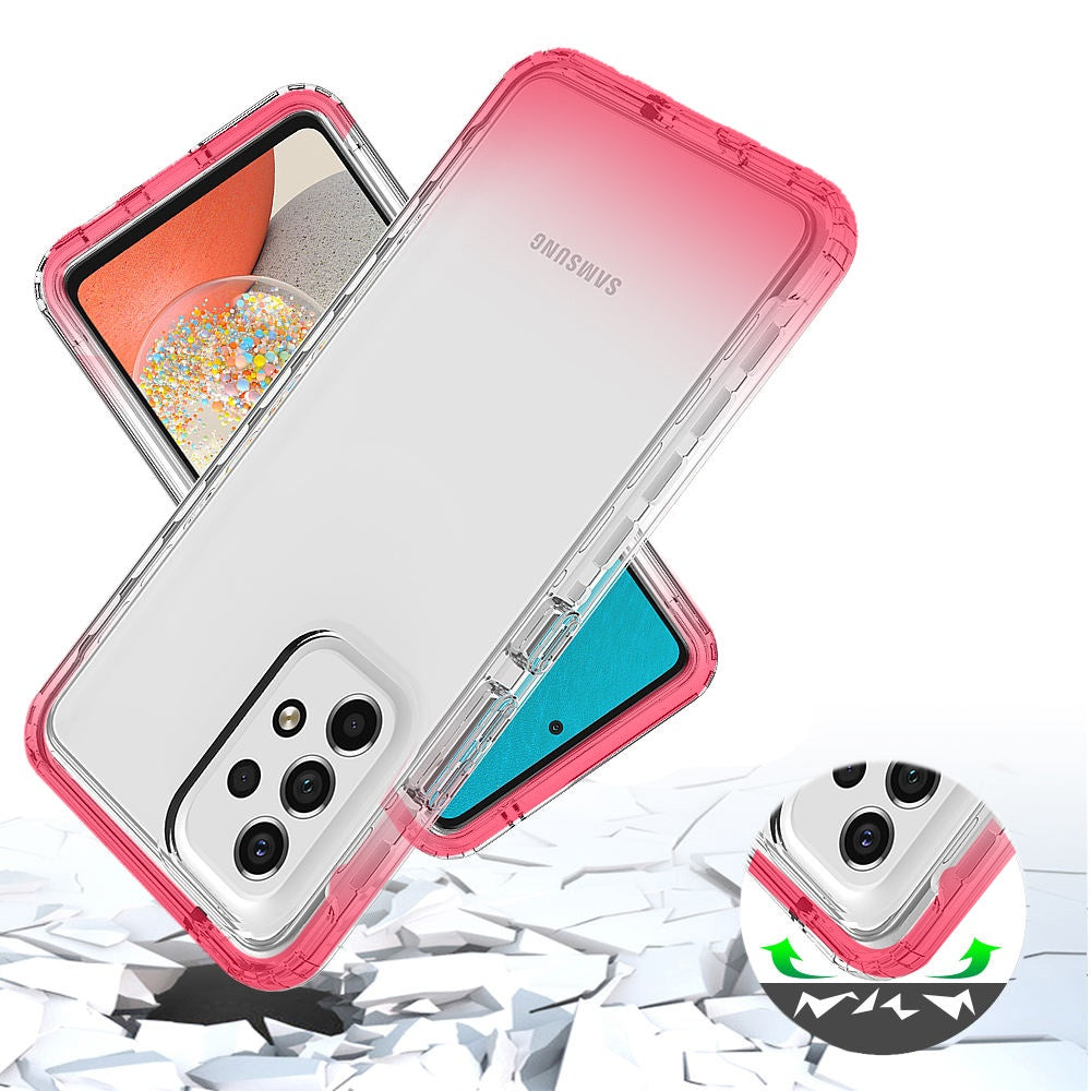 For Samsung Galaxy A53 5G Dual Layer Hybrid Clear Gradient Two Tone Transparent Shockproof Rubber Hard Protective Frame Phone Case Cover