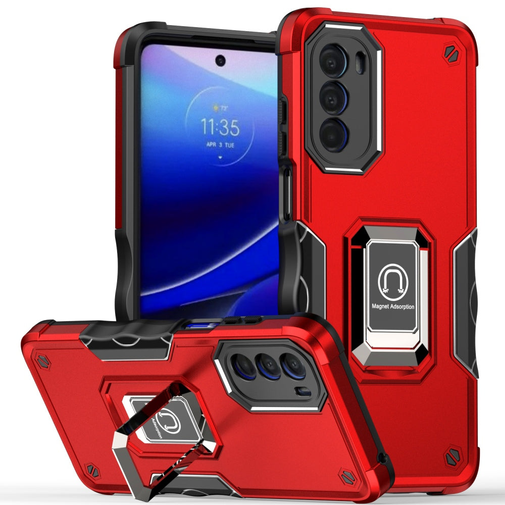 For Motorola Moto G Stylus 5G 2022 Hybrid Hard Bumper with Magnetic Ring Stand Holder Military-Grade Drop Protection Phone Case Cover