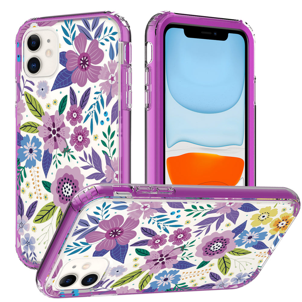 For Apple iPhone 14 (6.1") Beautiful Design 3 in 1 Hybrid Triple Layer Armor Hard PC Plastic Rubber TPU Frame Phone Case Cover