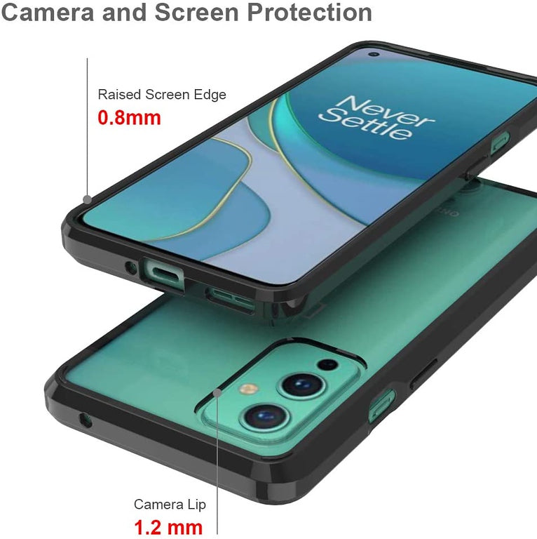 For Samsung Galaxy A23 5G Crystal HD Clear Back Panel + TPU Bumper Frame Hybrid Thin Slim Hard Shockproof Defender Black Phone Case Cover
