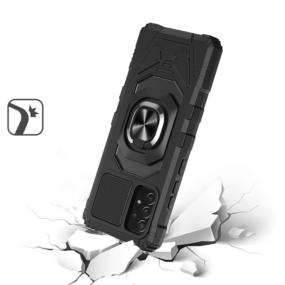 For Samsung Galaxy A23 5G Hybrid Dual Layer with Rotate Magnetic Ring Stand Holder Kickstand, Rugged TPU Shockproof Phone Case Cover