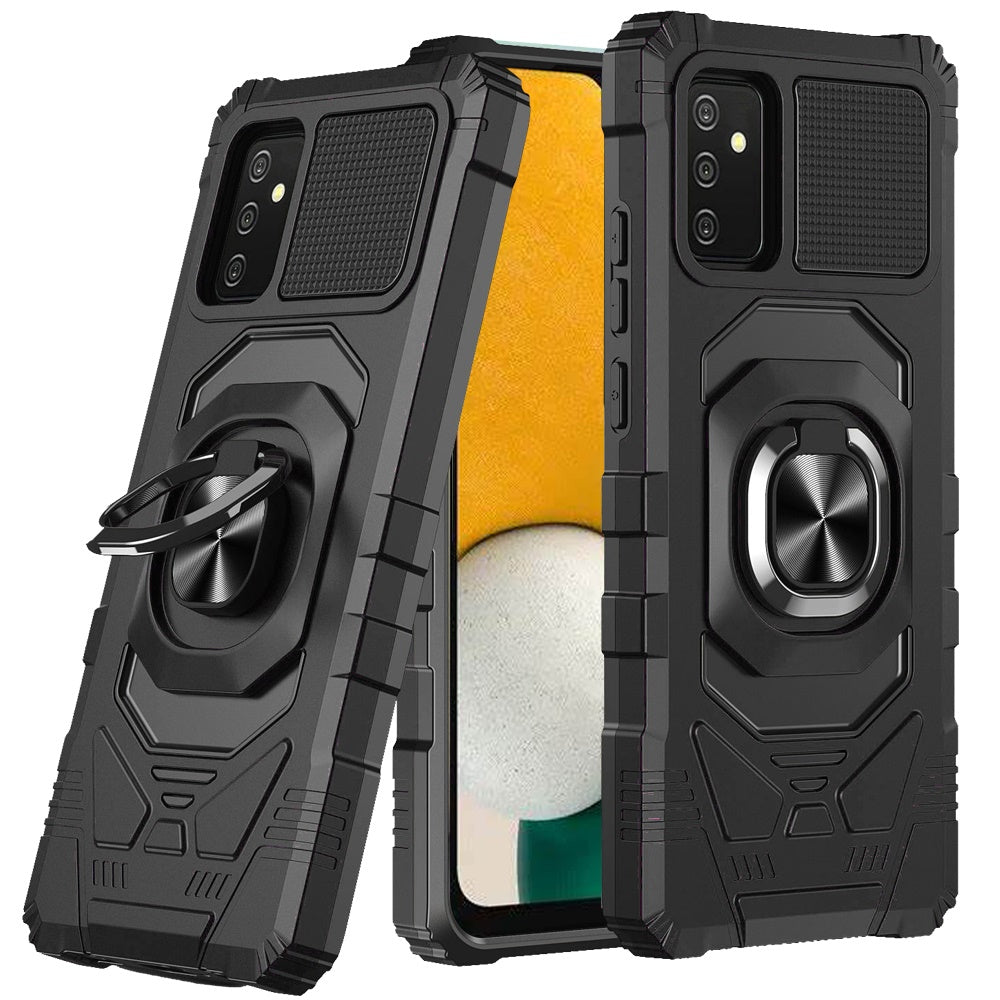 For Samsung Galaxy A13 4G Hybrid Dual Layer with Rotate Magnetic Ring Stand Holder Kickstand, Rugged Shockproof Protective Phone Case Cover