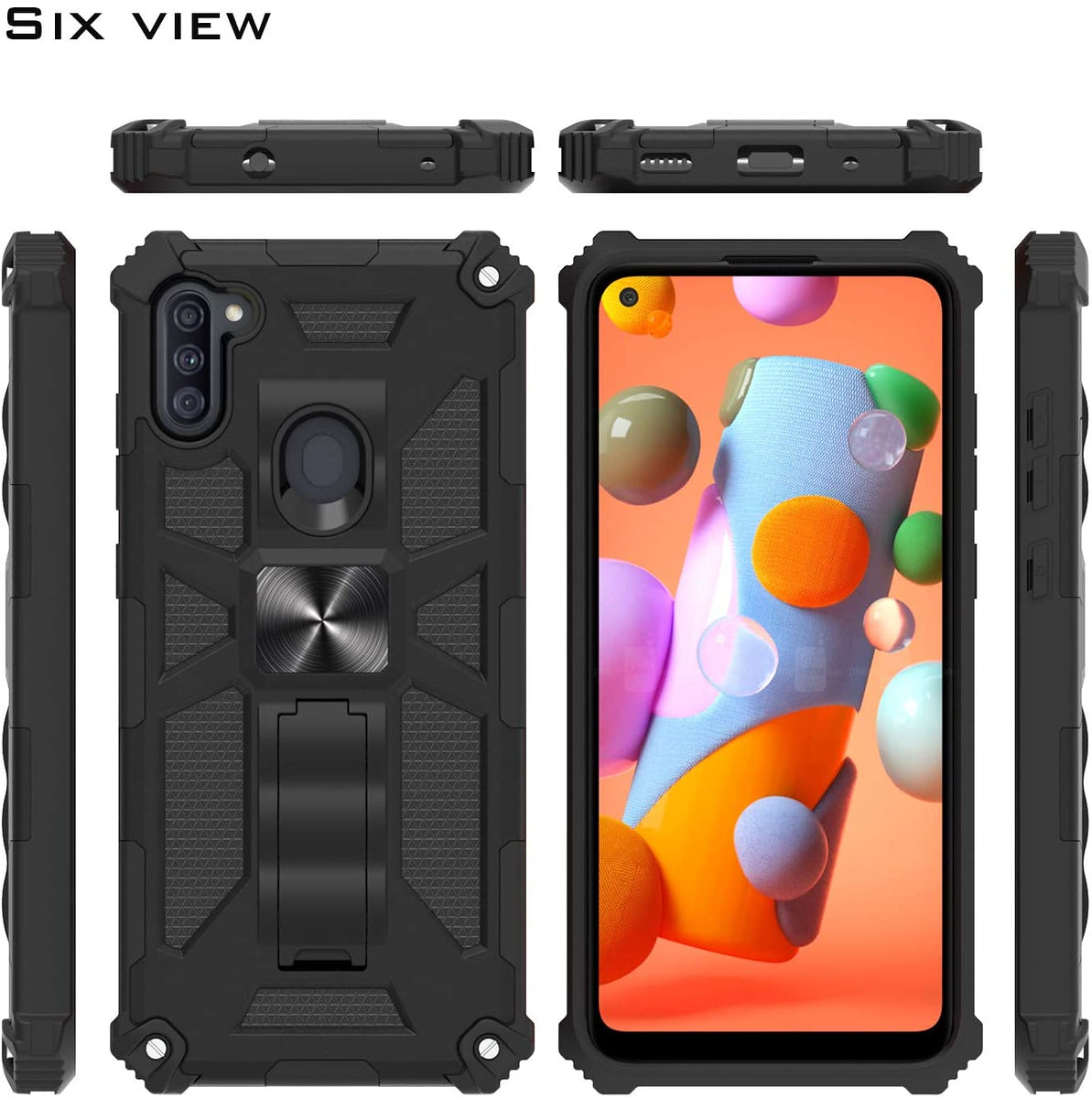 For Samsung Galaxy A13 5G Cases with Invisible Kickstand Stand Dual Layer Hybrid Defender Military Grade Shockproof Hard PC Phone Case Cover