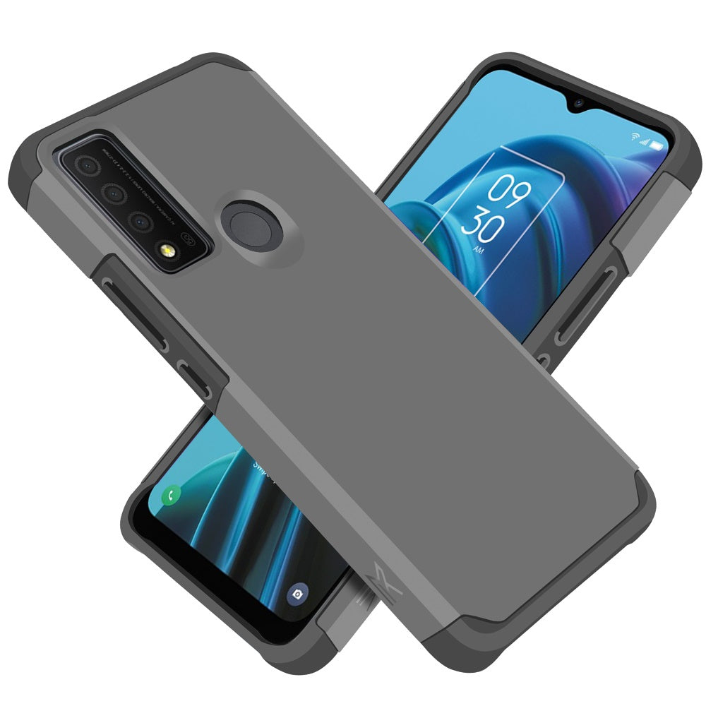 For TCL 30 XE 5G Ultra Slim Corner Protection Shock Absorption Tuff Hybrid Dual Layer Hard PC and TPU Rubber Armor Defender Phone Case Cover