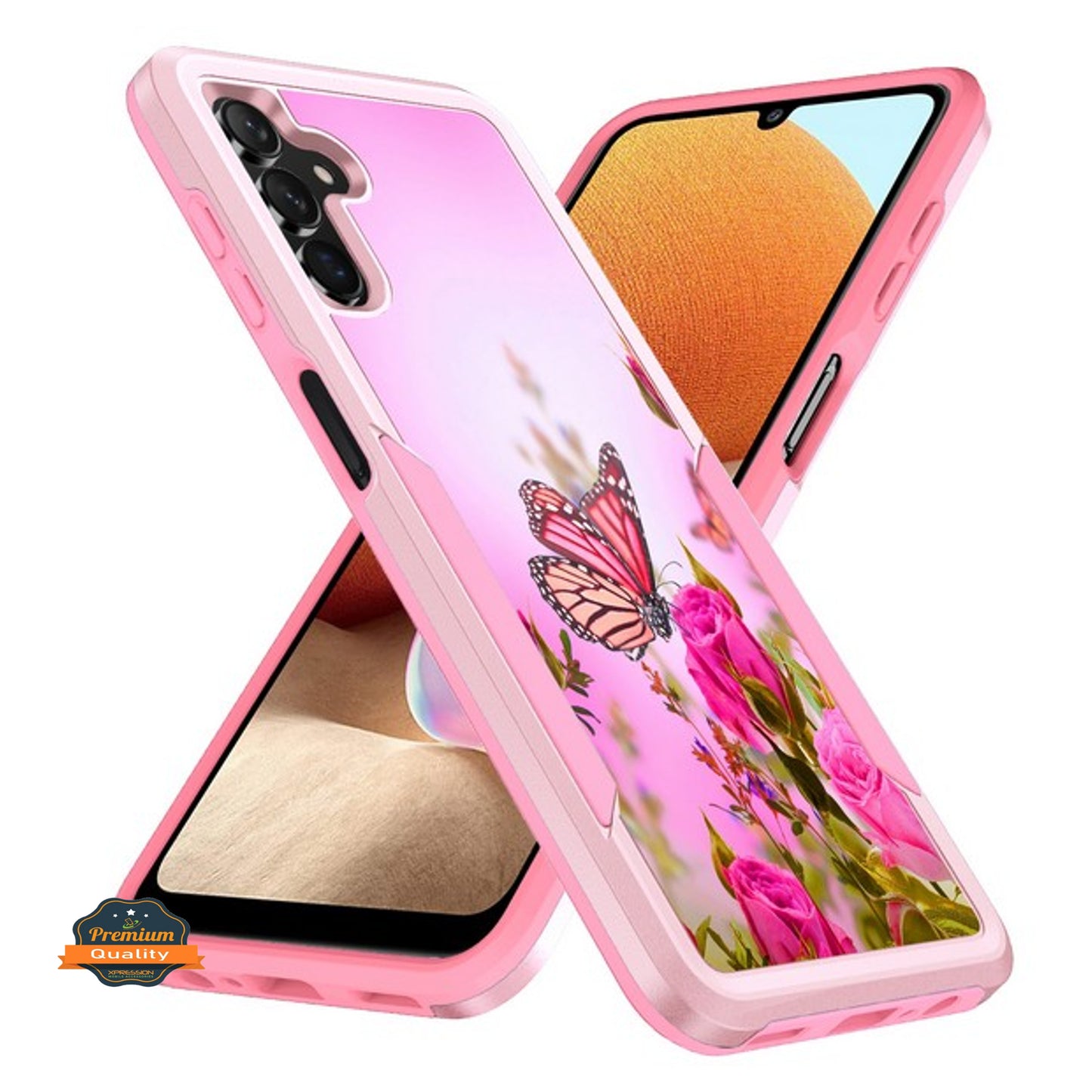 For Samsung Galaxy A13 5G Pattern Design Hybrid Bumper Rugged Dual Layer Heavy-Duty Military-Grade TPU Hard Defender Phone Case Cover