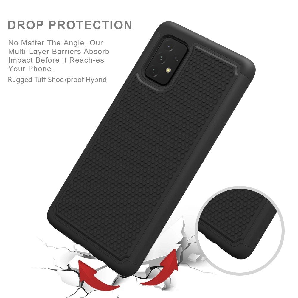 For Apple iPhone 13 Pro (6.1") Textured Hybrid Tuff Shockproof Rugged Hard PC & Silicone TPU Anti-Slip Dual Layer Protective Bumper Phone Case Cover
