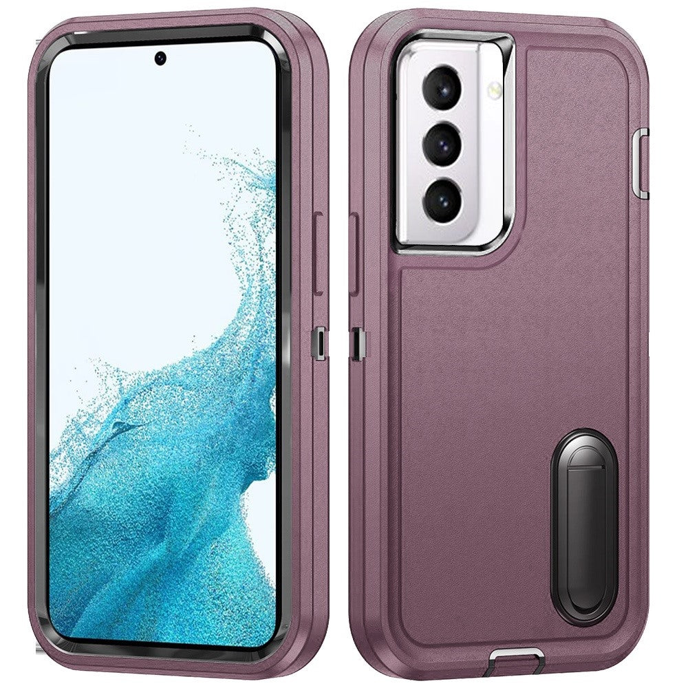 For Samsung Galaxy S22 /Plus Ultra Hybrid 3 Layers 3in1 Hard PC Shockproof with Kickstand Heavy Duty TPU Rubber Anti-Drop Phone Case Cover