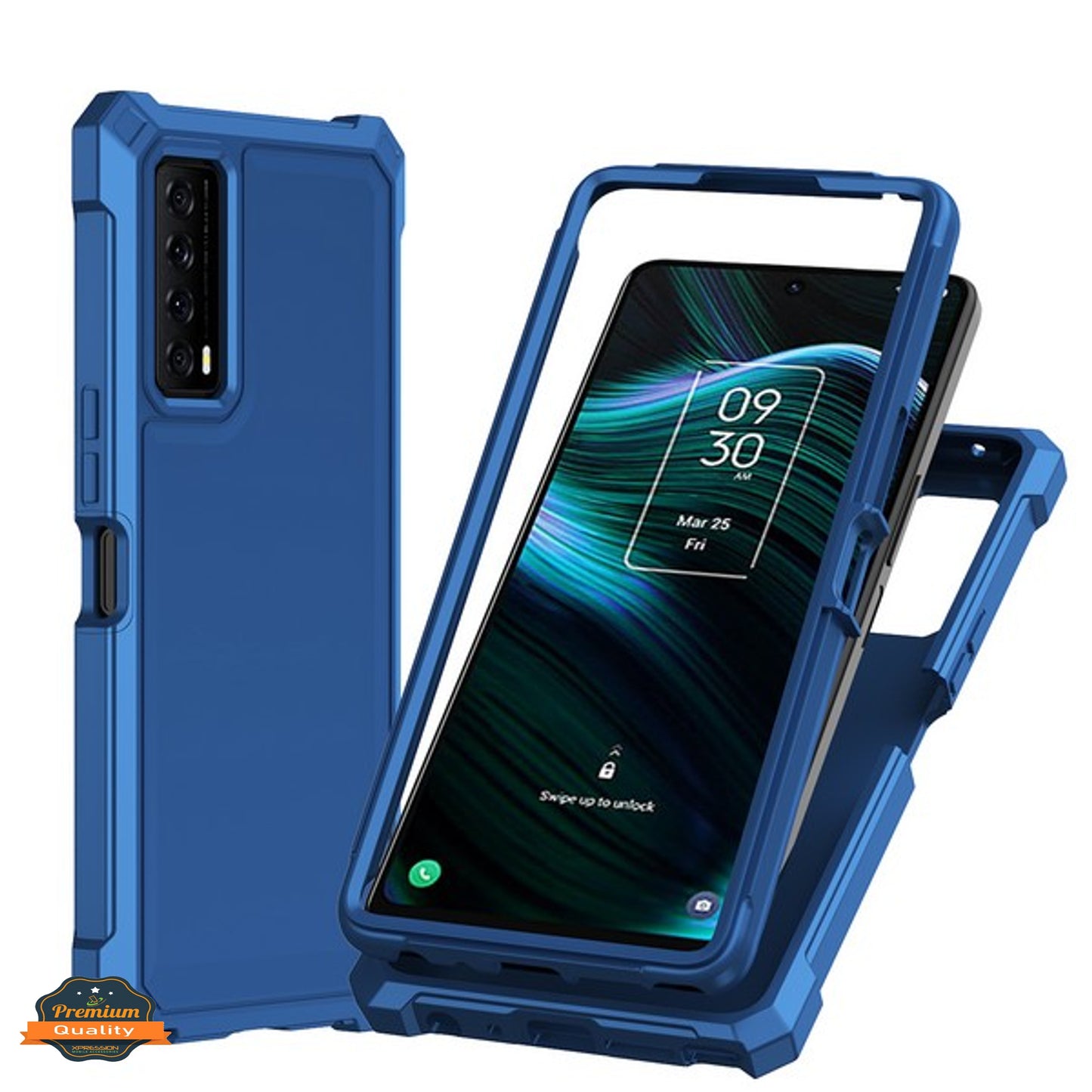 For TCL Stylus 5G Hybrid 2in1 Front Bumper Frame Cover Square Edge Shockproof Soft TPU + Hard PC Anti-Slip Heavy Duty Phone Case Cover