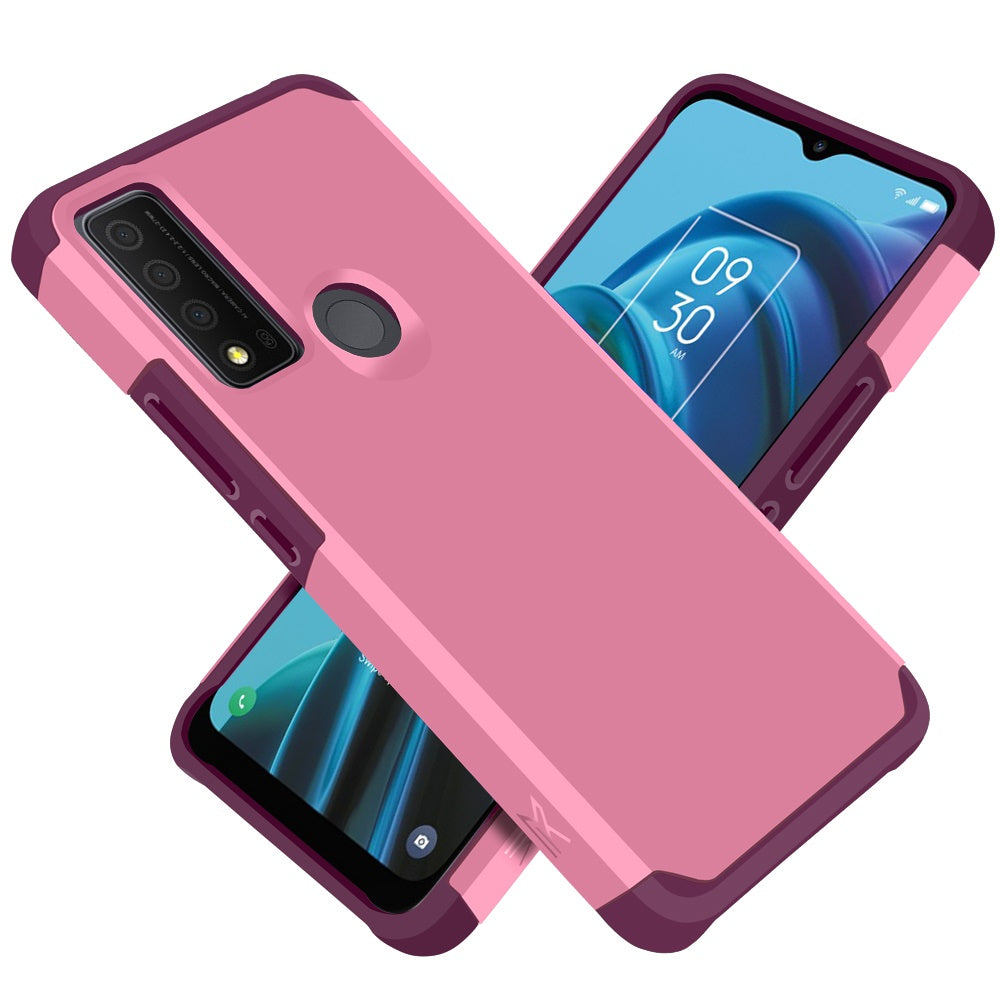 For TCL 30 XE 5G Ultra Slim Corner Protection Shock Absorption Tuff Hybrid Dual Layer Hard PC and TPU Rubber Armor Defender Phone Case Cover
